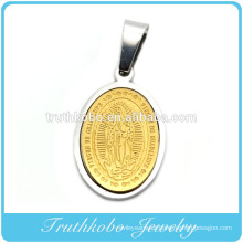 Truthkobo Two Tone Virgen De Guadalupe Gold And Silver Stainless Steel Prayer Necklace Pendant Jewelry Medals